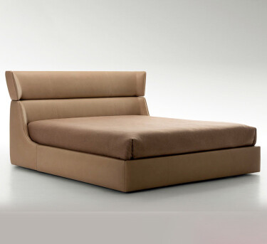 Contemporary Upholstered Platform Bed with Padded Headboard