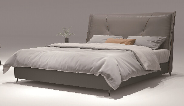 Modern Upholstered Wingback Platform Bed