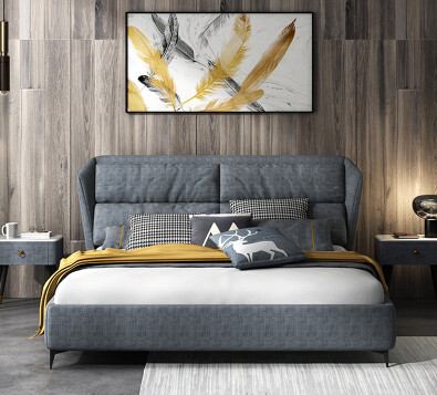 Modern Grey Bedside Table with Drawer