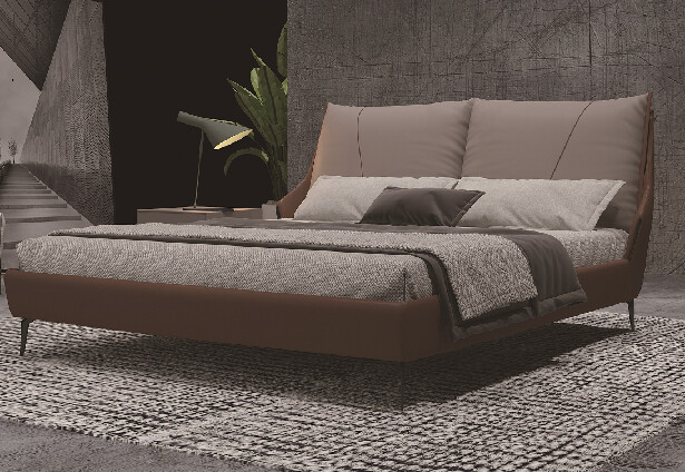 Modern Upholstered Platform Bed with Padded Headboard