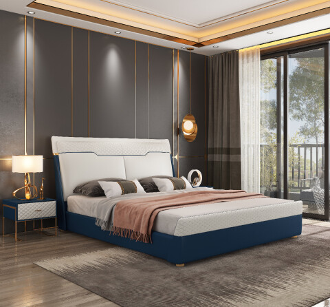 Gold-Tone Table Lamp with White Rectangular Shade