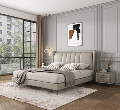 Large Beige Abstract Area Rug