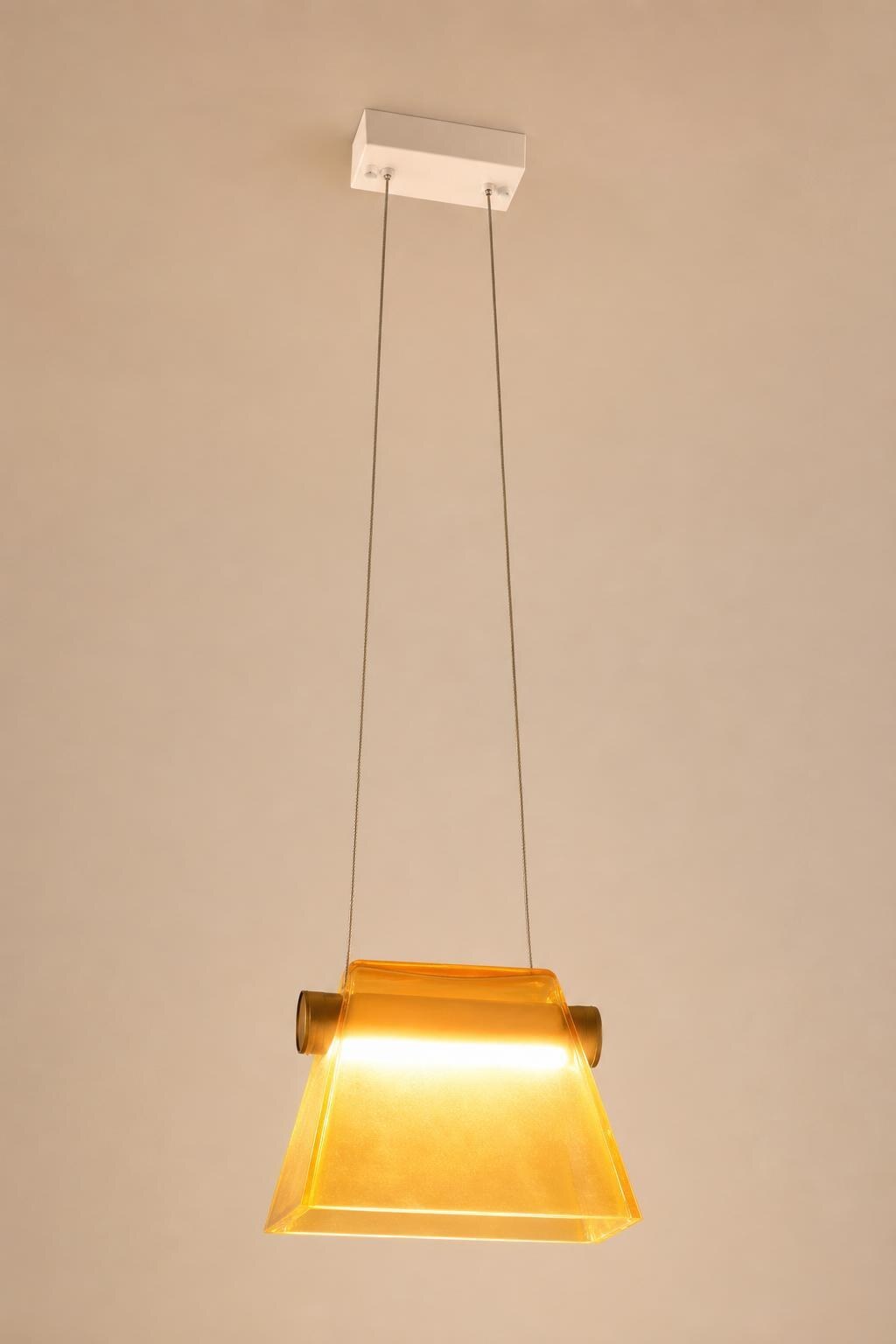 Amber Glass Hanging Pendant Light - Studio presentation